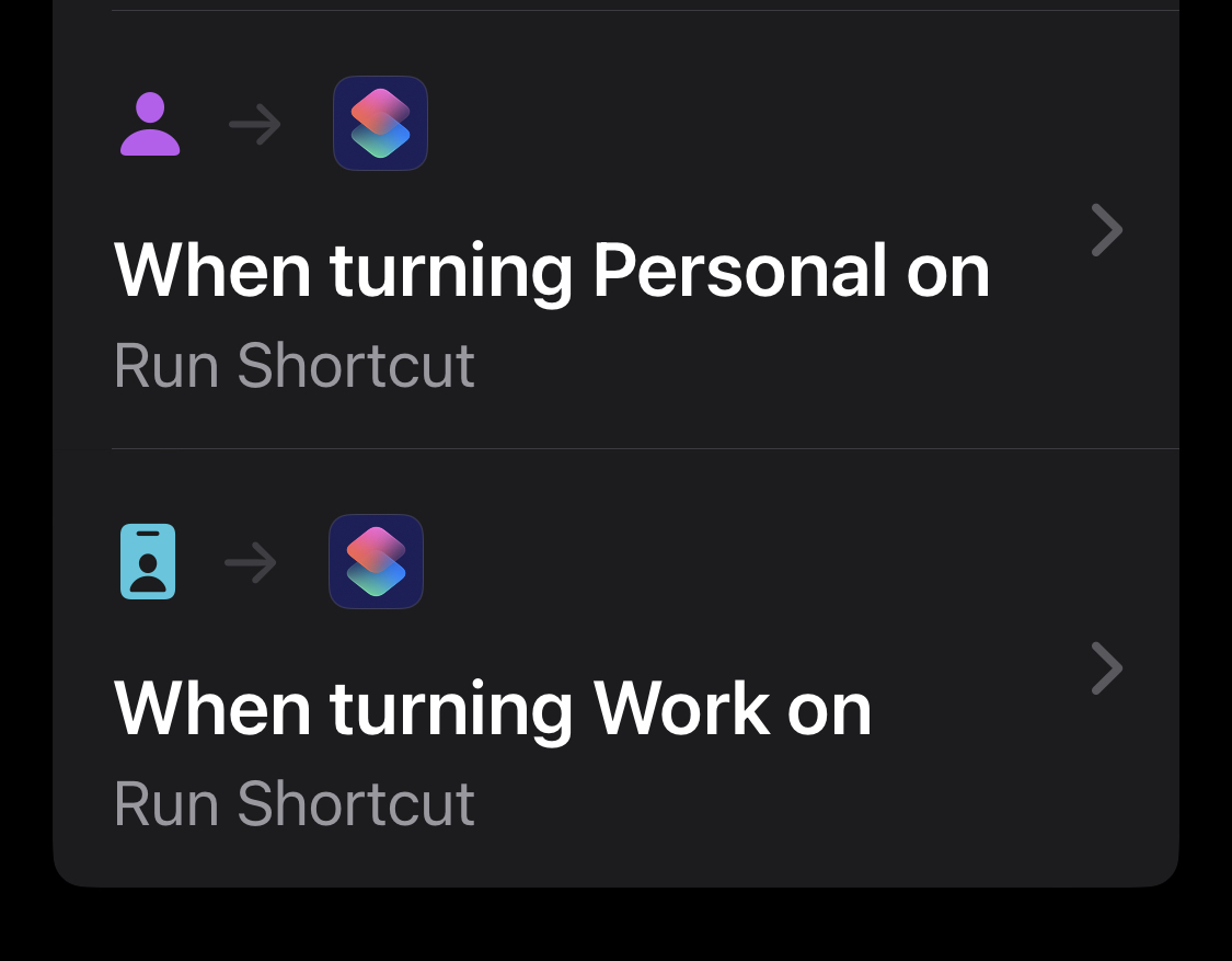 Trigger an shortcuts automation by  focus mode