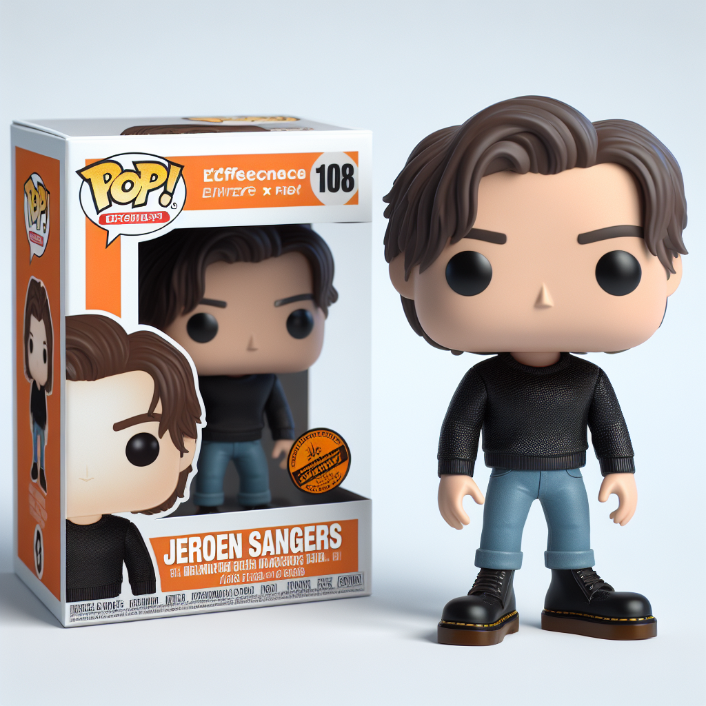 A funkopop figure representing Jeroen Sangers next to its box 